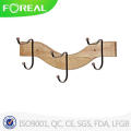 Wooden 3 Hooks Towel Clothes Hanging Wall Mounted Clasp